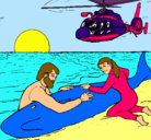 Dibujo Rescate ballena pintado por mariana