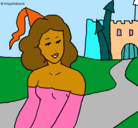 Dibujo Princesa y castillo pintado por jazmin