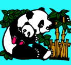 Dibujo Mama panda pintado por taniaDURNA
