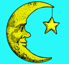 Dibujo Luna y estrella pintado por camilaguzman