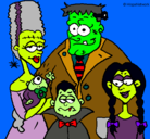 Dibujo Familia de monstruos pintado por andrea