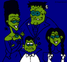 Dibujo Familia de monstruos pintado por alex