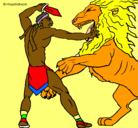 Dibujo Gladiador contra león pintado por rodrigo