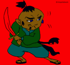 Dibujo Guerrero con espada pintado por josue