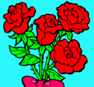 Dibujo Ramo de rosas pintado por ruby