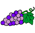 Dibujo racimo pintado por uvas