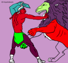 Dibujo Gladiador contra león pintado por Ariadna_Montalvo