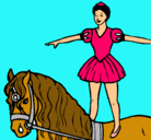 Dibujo Trapecista encima de caballo pintado por shara