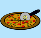 Dibujo Pizza pintado por celeste