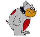 Dibujo Bulldog inglés pintado por winston