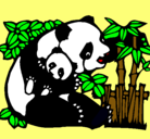 Dibujo Mama panda pintado por miguel