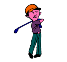 Dibujo Jugador de golf pintado por renee