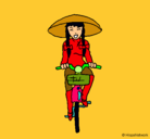 Dibujo China en bicicleta pintado por valeria