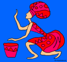 Dibujo Mujer con tambor pintado por _fabio101_