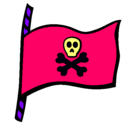 Dibujo Bandera pirata pintado por allison
