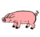 Dibujo Cerdo con pezuñas negras pintado por ABRIL