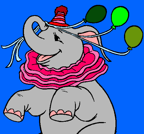 Elefante con 3 globos