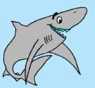 Dibujo Tiburón alegre pintado por b