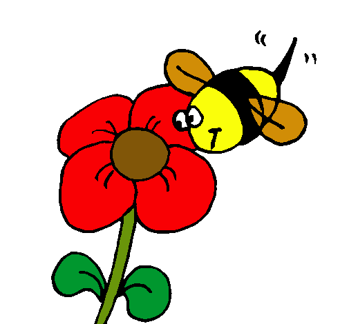 Abeja y flor