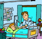 Dibujo Niño hospitalizado pintado por luisana