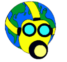Dibujo Tierra con máscara de gas pintado por protegiendomiplaneta