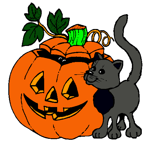 Calabaza y gato