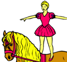 Dibujo Trapecista encima de caballo pintado por vannia