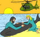 Dibujo Rescate ballena pintado por abraham