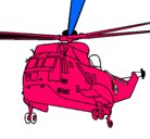 Dibujo Helicóptero al rescate pintado por rosa