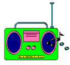 Dibujo Radio cassette 2 pintado por musica