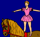 Dibujo Trapecista encima de caballo pintado por CONI