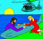 Dibujo Rescate ballena pintado por CAMILA