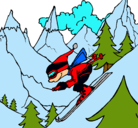 Dibujo Esquiador pintado por junior