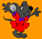 Dibujo Rata con vestido pintado por liseth