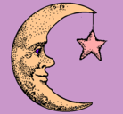 Dibujo Luna y estrella pintado por ANAILA