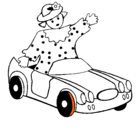 Dibujo Muñeca en coche descapotable pintado por davidmoreno
