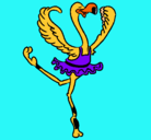 Dibujo Avestruz en ballet pintado por angie