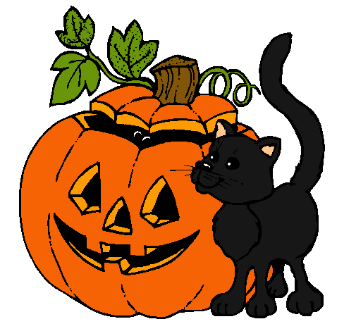 Calabaza y gato