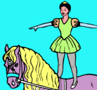 Dibujo Trapecista encima de caballo pintado por ANDREA