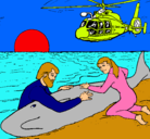 Dibujo Rescate ballena pintado por marifer