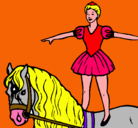 Dibujo Trapecista encima de caballo pintado por YENIFER