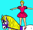 Dibujo Trapecista encima de caballo pintado por emoamo
