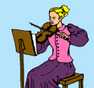 Dibujo Dama violinista pintado por abraham
