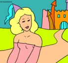 Dibujo Princesa y castillo pintado por zoe