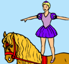 Dibujo Trapecista encima de caballo pintado por claudia