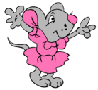 Dibujo Rata con vestido pintado por luli