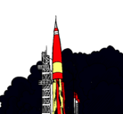 Dibujo Lanzamiento cohete pintado por marieli