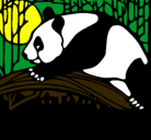 Dibujo Oso panda comiendo pintado por JEFERJESUS