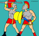 Dibujo Lucha de gladiadores pintado por manolo
