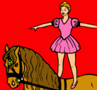Dibujo Trapecista encima de caballo pintado por irenethebest